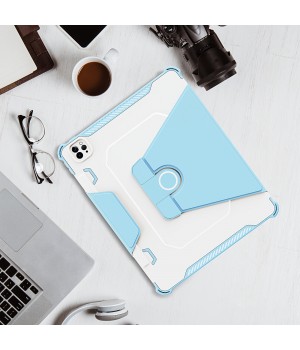 360° Rotating Armored Leather Cover Available For Ipad Pro11 2018/2020/2021, Ipad 10.9 Tablet Protective Case Armor Plate Protective Leather Case, Silicone-based Anti-collision Non-slip Support Cover