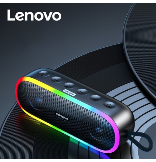 2023 New Original Lenovo K8 Portable Outdoor Wireless Speaker Built In Microphone BT Application For Music Players Water-resistant 5.0 Surround Wall Mount Button Control USB Or Living Room/Bedroom/Party/festival /Holiday Celebration, Nice Gift For Men And