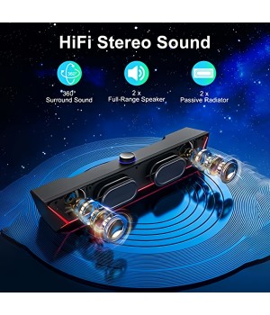 BT Computer Speakers, Dynamic LED Gaming PC Soundbar With Microphone, HiFi Stereo, 3.5mm AUX USB Powered 2 - 199 Pieces