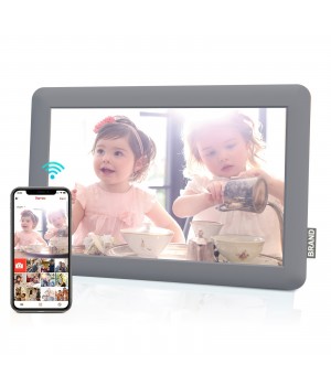 10inch WiFi Digital Picture Frame, IPS Touch Screen Smart Cloud Photo Frame With 16GB Storage, Easy Setup To Share Photos Or Videos Via Frameo APP, Auto-Rotate, Wall Mountable