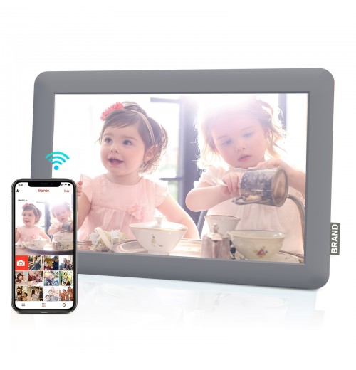 10inch WiFi Digital Picture Frame, IPS Touch Screen Smart Cloud Photo Frame With 16GB Storage, Easy Setup To Share Photos Or Videos Via Frameo APP, Auto-Rotate, Wall Mountable