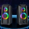 Computer Speakers, RGB Gaming Speakers With 6Color Touch Control Backlit, 10W Desktop Speakers Volume Control, 2.0CH Stereo Dual Channel Multimedia Monitor Speakers, USB Powered W/ 3.5mm Cable,K102