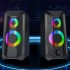 Computer Speakers, RGB Gaming Speakers With 6Color Touch Control Backlit, 10W Desktop Speakers Volume Control, 2.0CH Stereo Dual Channel Multimedia Monitor Speakers, USB Powered W/ 3.5mm Cable,K102