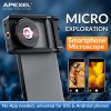 APEXEL HD 50X Macro Microscope Lens With CPL Filter 6 LED Fill Lights Universal Phone Clip For All IPhone Android Smartphones