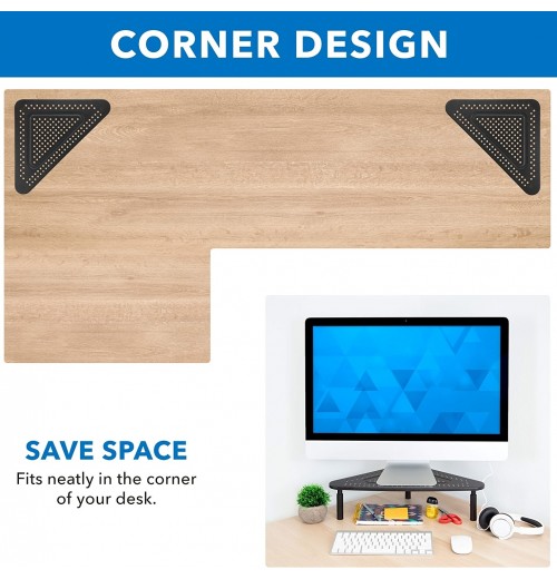 Corner Display Stand Adjustable Height Corner Desk Stand  Triangle Screen Stand Ergonomic Space Saving Design, Ventilation