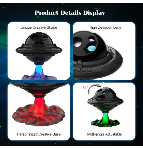 1 Ps Star Projector Galaxy Night Light UFO, Starry Nebula Ceiling LED Lamp With Timer And Remote Control, Kids Bedroom Decor Aesthetic, Gifts For Gifts For Kids, Birthdays