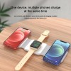 15w 3 In 1 Portable Magnetic Foldable Wireless Charger Stand With Type C Port For Apple Iphone Airpods Iwatch