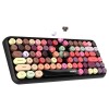 Colorful Keyboard, AJAZZ 308I 84 Keys Wireless BT Keyboard Retro Typewriter Round Key For Win/iOS/Android