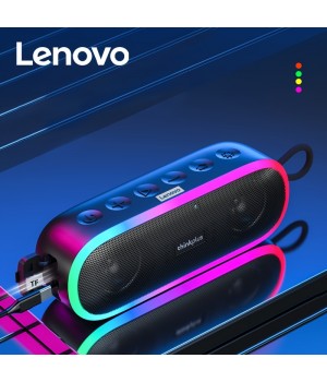 2023 New Original Lenovo K8 Portable Outdoor Wireless Speaker Built In Microphone BT Application For Music Players Water-resistant 5.0 Surround Wall Mount Button Control USB Or Living Room/Bedroom/Party/festival /Holiday Celebration, Nice Gift For Men And