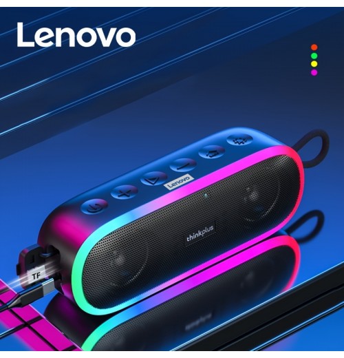 2023 New Original Lenovo K8 Portable Outdoor Wireless Speaker Built In Microphone BT Application For Music Players Water-resistant 5.0 Surround Wall Mount Button Control USB Or Living Room/Bedroom/Party/festival /Holiday Celebration, Nice Gift For Men And