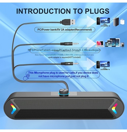 10W Stereo USB-Powered Computer Speakers - Enhance Your PC Audio with 3.5 AUX Line