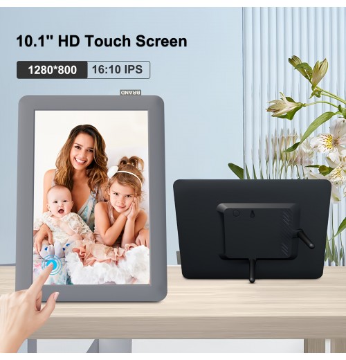 10inch WiFi Digital Picture Frame, IPS Touch Screen Smart Cloud Photo Frame With 16GB Storage, Easy Setup To Share Photos Or Videos Via Frameo APP, Auto-Rotate, Wall Mountable