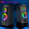 Computer Speakers, RGB Gaming Speakers With 6Color Touch Control Backlit, 10W Desktop Speakers Volume Control, 2.0CH Stereo Dual Channel Multimedia Monitor Speakers, USB Powered W/ 3.5mm Cable,K102