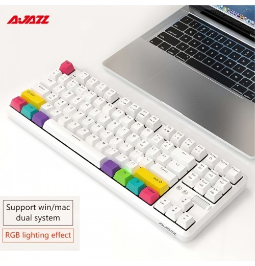 AJAZZ K870T BT Wireless Mechanical Keyboard RGB Dual-mode 87-key Mobile Phone Tablet Notebook Game Office