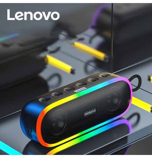 2023 New Original Lenovo K8 Portable Outdoor Wireless Speaker Built In Microphone BT Application For Music Players Water-resistant 5.0 Surround Wall Mount Button Control USB Or Living Room/Bedroom/Party/festival /Holiday Celebration, Nice Gift For Men And