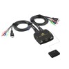 2 Port KVM HDMI Switch With Audio And Cable For 2 Computers Sharing Keyboard Mouse Monitor And USB 2.0 Peripheral Support HDMI 2.0, HDR 10, EDID