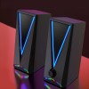 Computer Speakers, RGB Gaming Speakers With 6Color Touch Control Backlit, 10W Desktop Speakers Volume Control, 2.0CH Stereo Dual Channel Multimedia Monitor Speakers