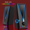 Computer Speakers, RGB Gaming Speakers With 6Color Touch Control Backlit, 10W Desktop Speakers Volume Control, 2.0CH Stereo Dual Channel Multimedia Monitor Speakers