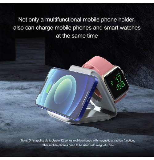 15w 3 In 1 Portable Magnetic Foldable Wireless Charger Stand With Type C Port For Apple Iphone Airpods Iwatch