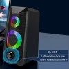 Computer Speakers, RGB Gaming Speakers With 6Color Touch Control Backlit, 10W Desktop Speakers Volume Control, 2.0CH Stereo Dual Channel Multimedia Monitor Speakers, USB Powered W/ 3.5mm Cable,K102